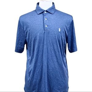 Polo Ralph Lauren Men's Classic Fit Blue Short Sleeve Pony Logo White Medium